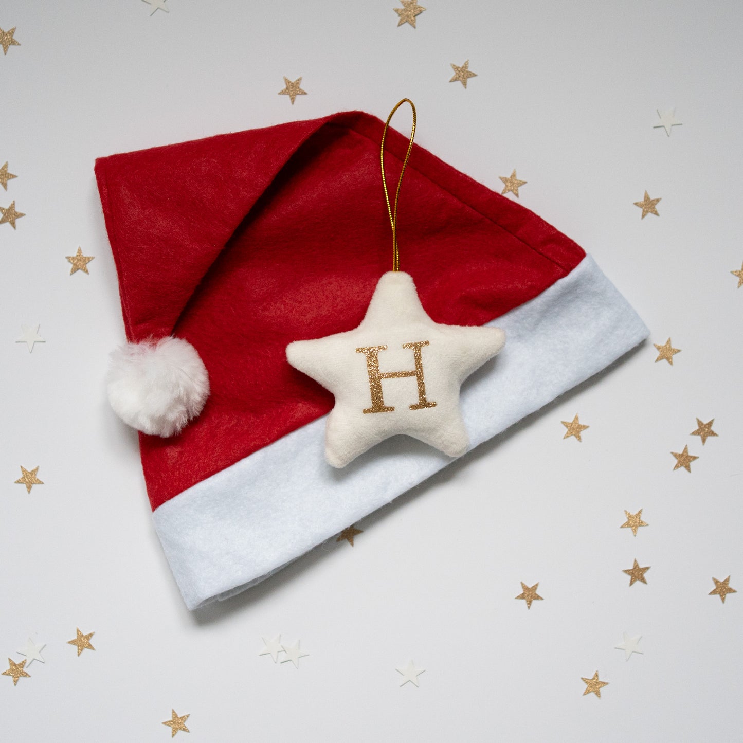 Personalised Star Decoration and Santa Hat