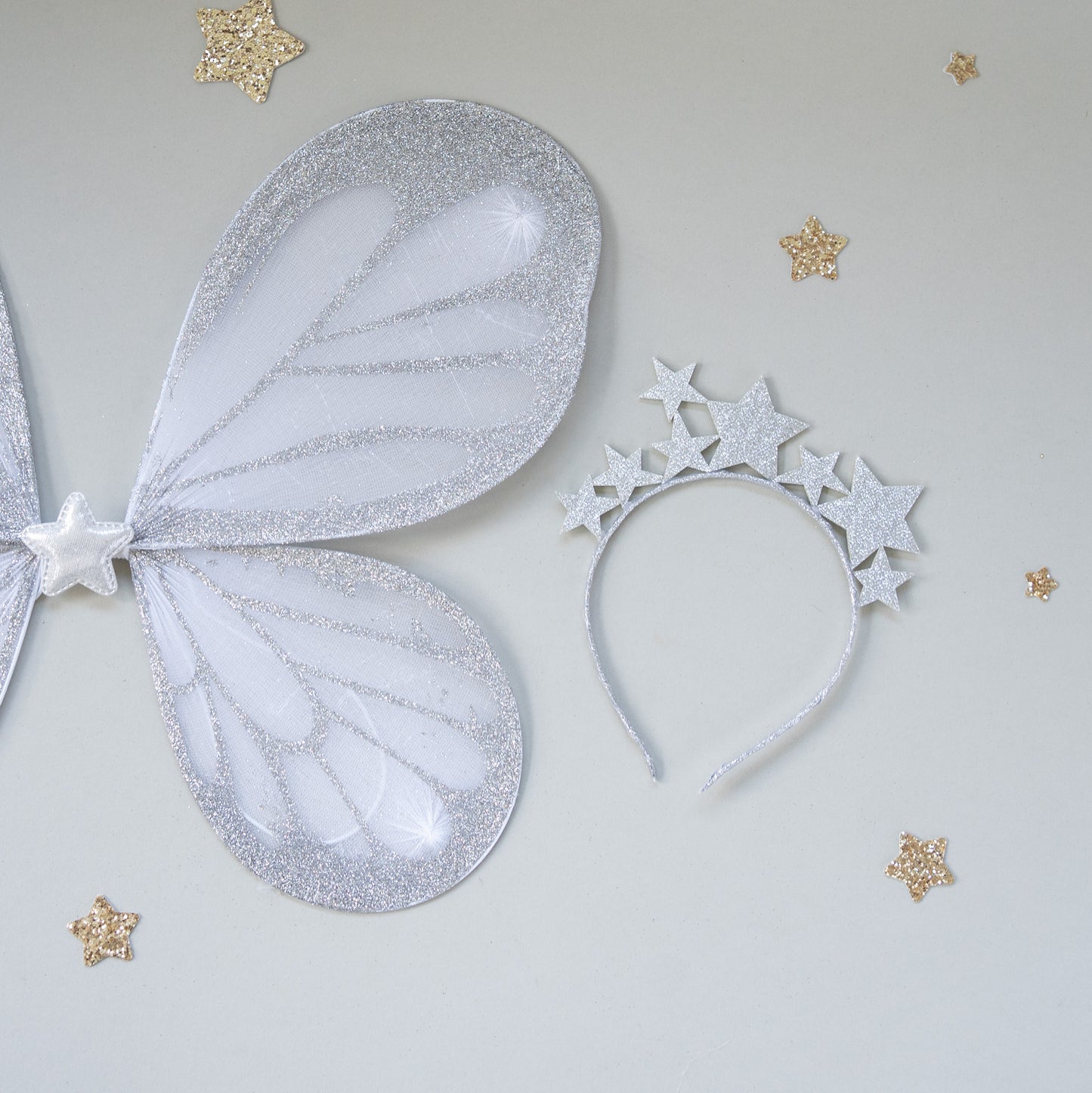 Glittery Wings And Star Headband Set