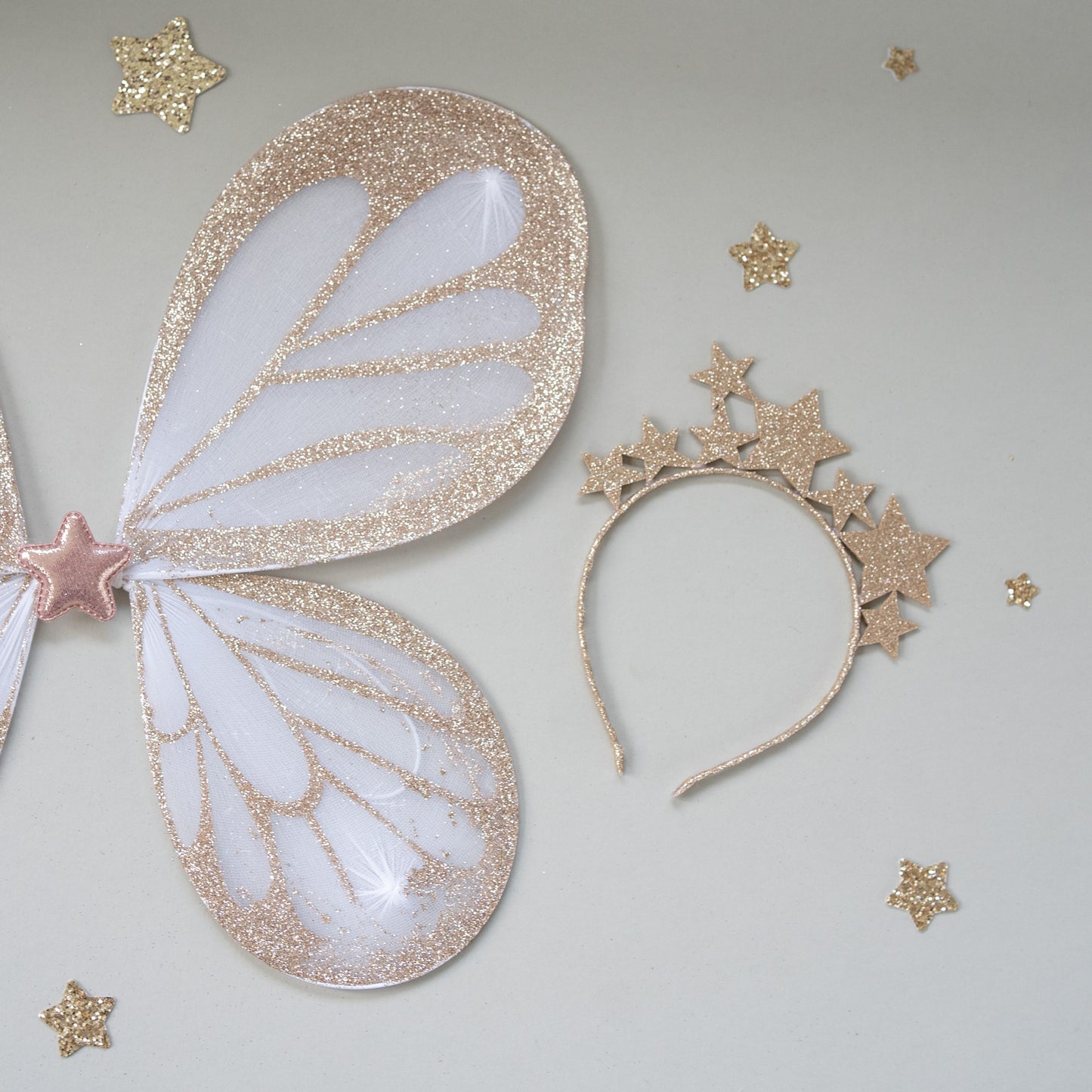 Glittery Wings And Star Headband Set