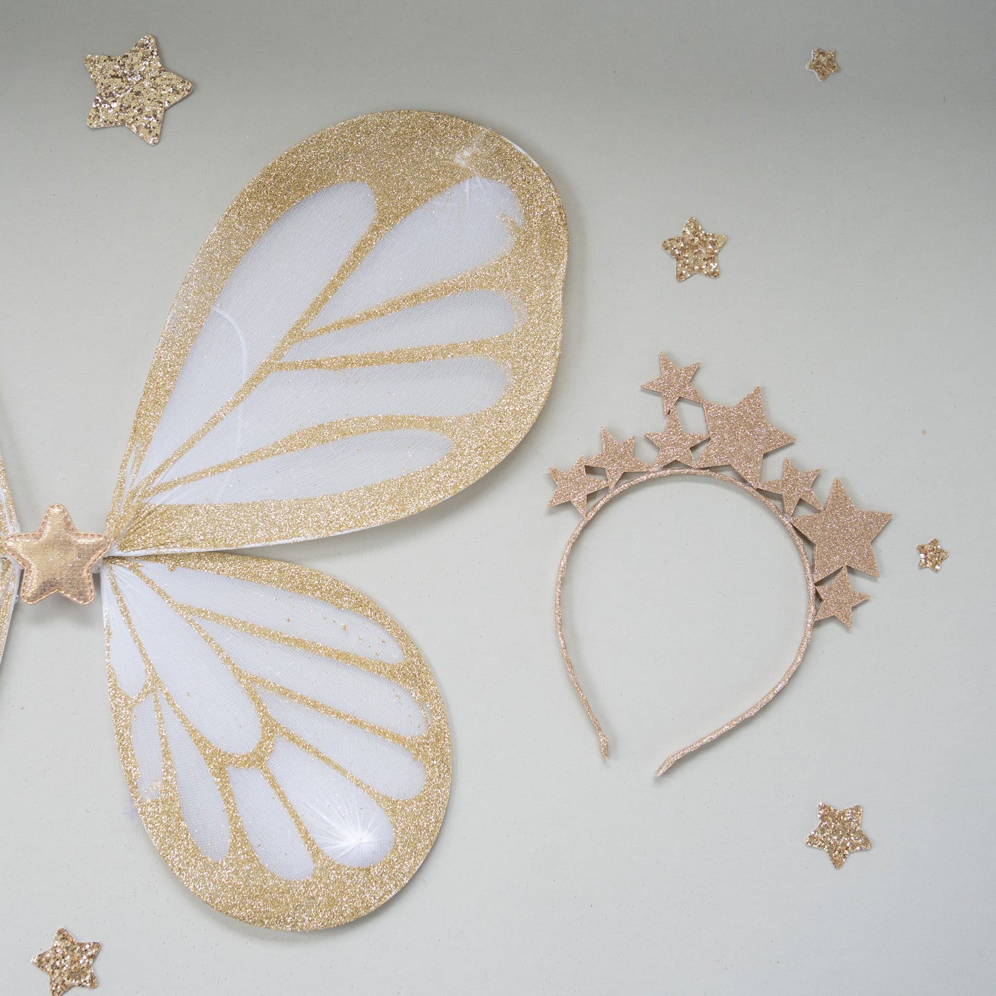 Glittery Wings And Star Headband Set